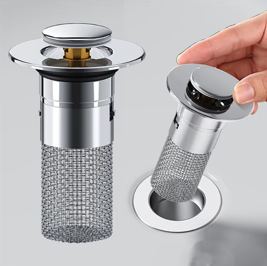 DrainGuard Pro – 2-in-1 Haarvanger & Afvoerstopper voor gootsteen & wasbak